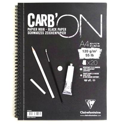 Carb-On Ringband A4 Zwart Papier 120gr 20vel