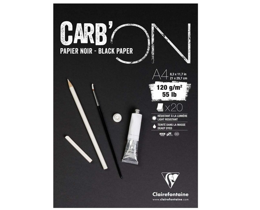 Carb-On A4 Zwart Papier 120gr 20 vel