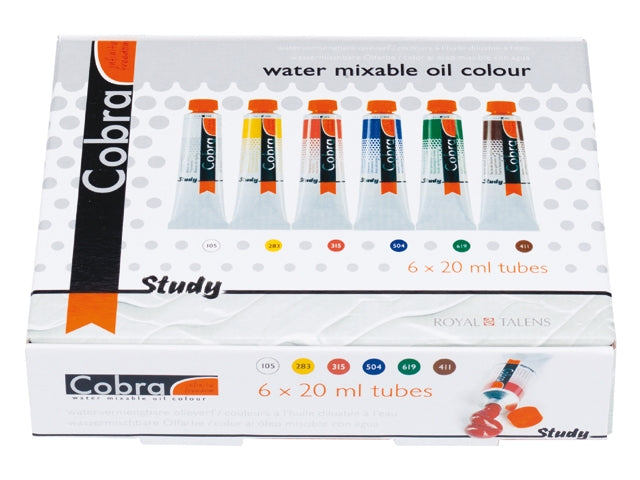 Probeer Set 6X20 ml. Cobra Study Waterverdunbare Olieverf