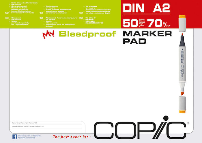 A2 Papier Copic marker blok 70G 50 vel (transotype)