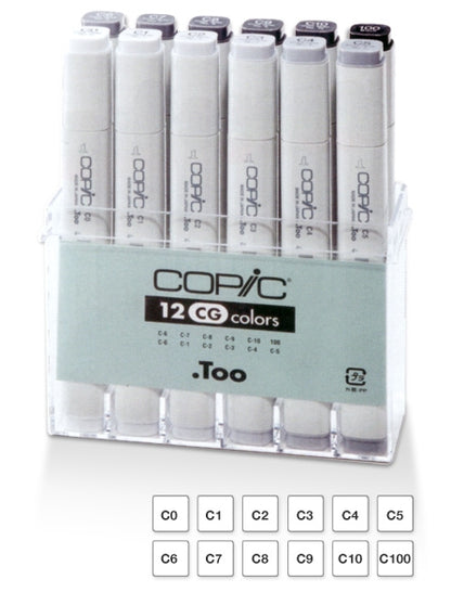 Copic markers Cool Grey 12 kleuren Set