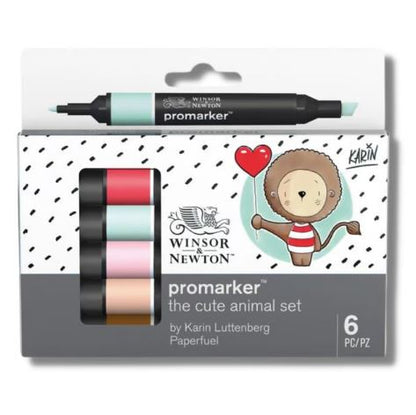 Promarker set 6 Cute Animal Set Winsor & Newton