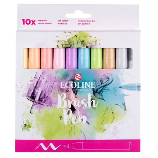 Ecoline Brushpen Pastel set 10