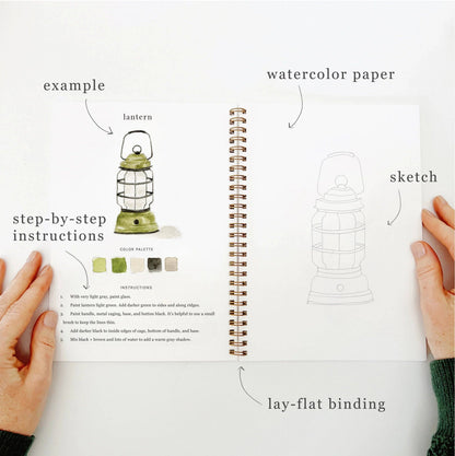 Aquarelverf werkboek - Camping - emily lex studio watercolor workbook