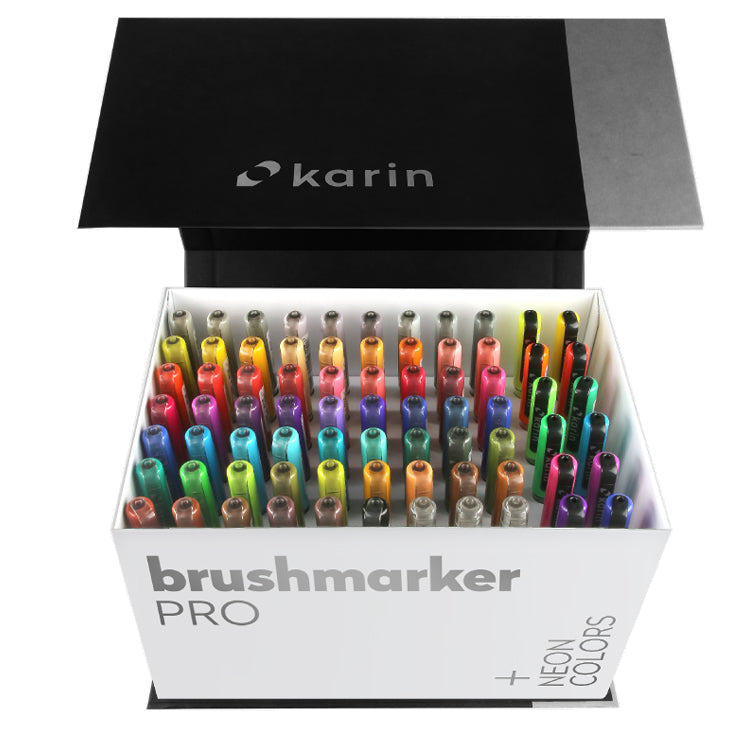 Brushmarker PRO Set Extended Box 72 colours + 3 blenders Karin