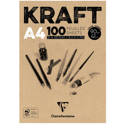 KRAFT bruin papier A4 100vel 90gr Clairefontaine