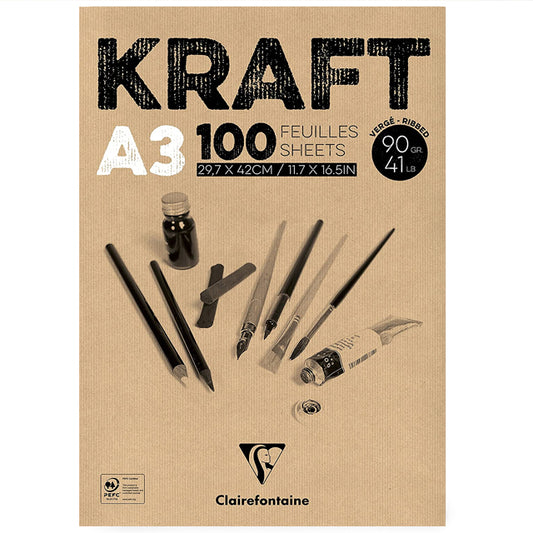 KRAFT bruin papier A3 100vel 90gr Clairefontaine