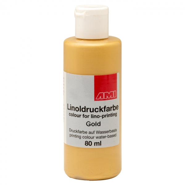 Ami Linodruk inkt Goud 80ml op waterbasis