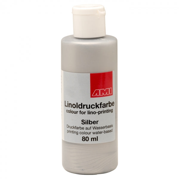 Ami Linodruk inkt Zilver 80ml op waterbasis