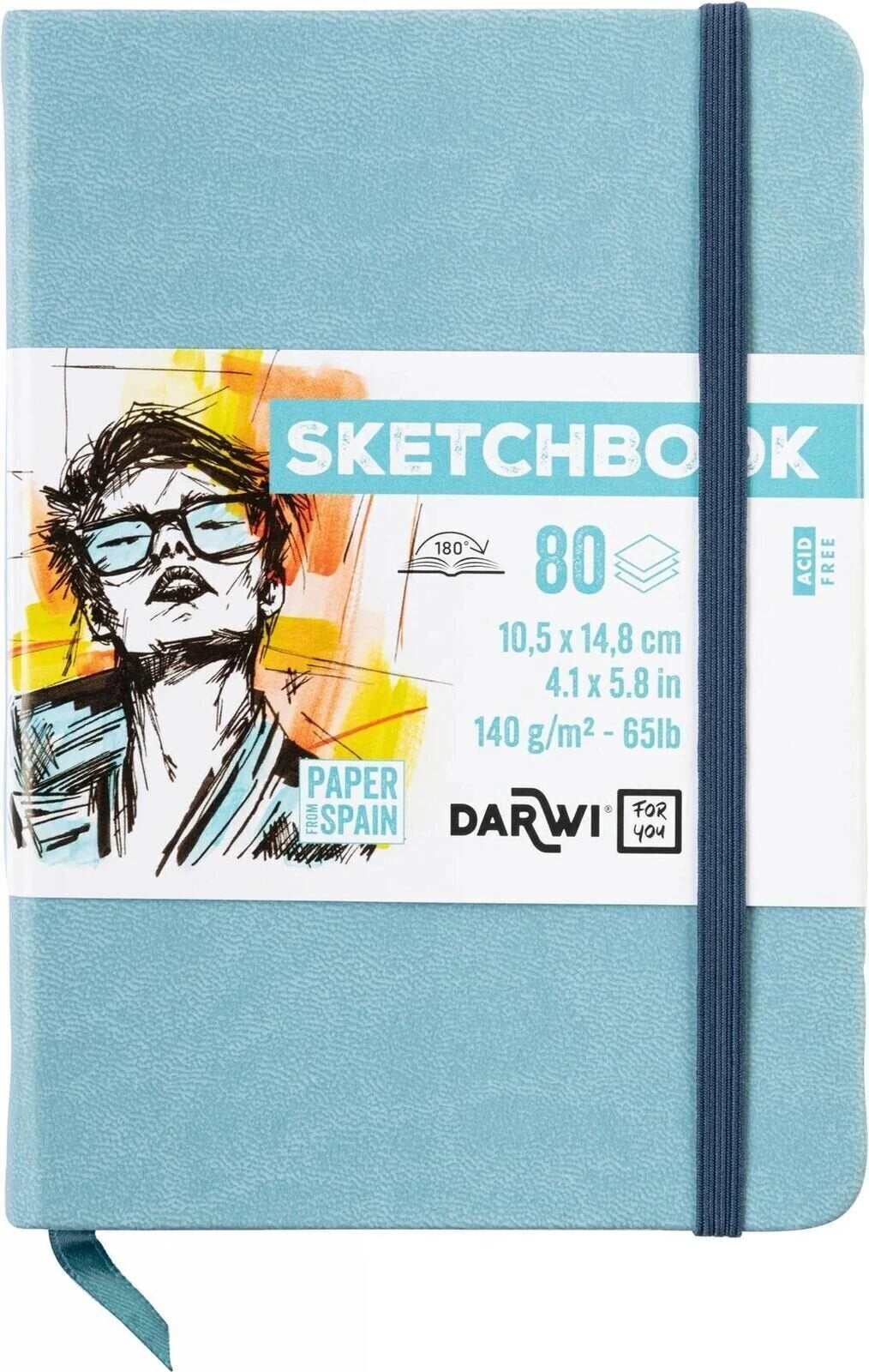 Dummie Darwi Blauw A6 (10,5x14,8 cm) wit papier 80 vellen 140 gram