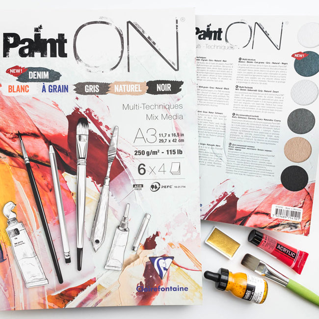 Paint-On A5 6x4 vel mix papier 250gr Clairefontaine