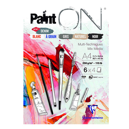 Paint-On A4 4x6 vel mix papier 250gr Clairefontaine