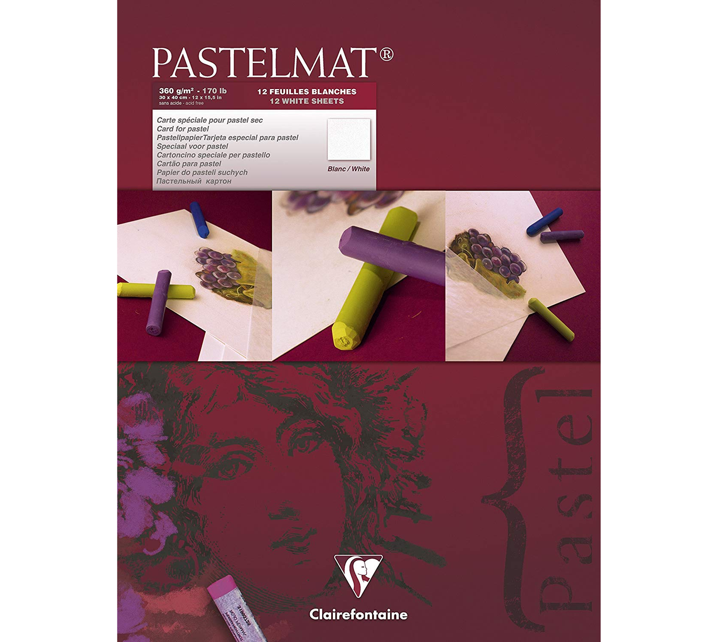 Pastelmat No. 3 (Wit) 360gr 30x40 Clairefontaine Gekleurd Pastelpapier