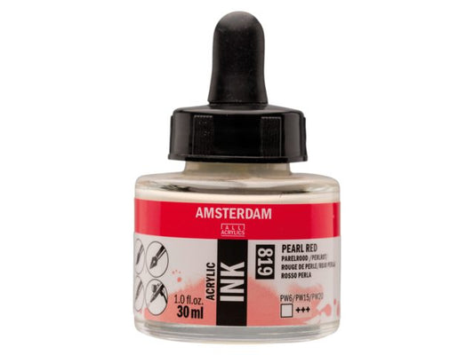 Pearl red 819 Amsterdam Acryl Inkt 30 ml.