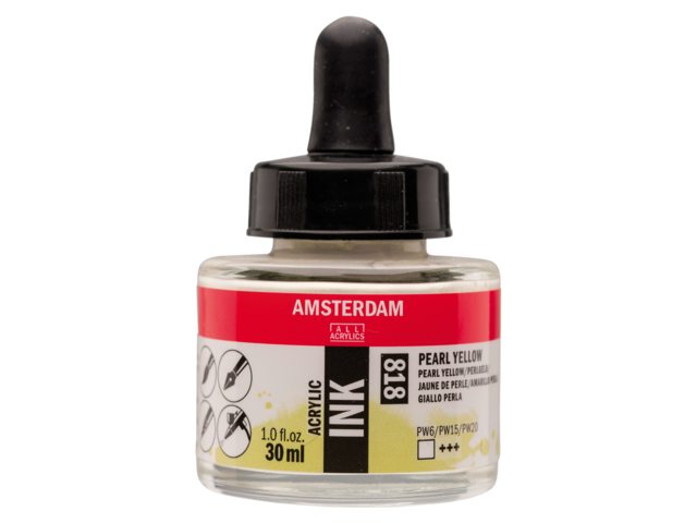 Pearl yellow 818 Amsterdam Acryl Inkt 30 ml.