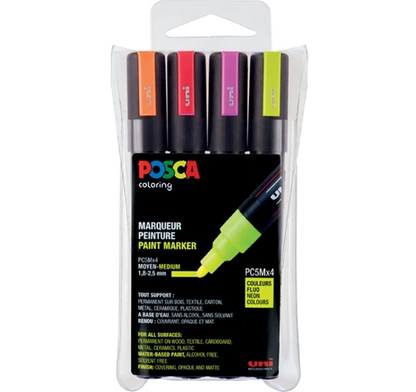 Posca PC5M/4 4A ASS10 set medium punt verf stiften