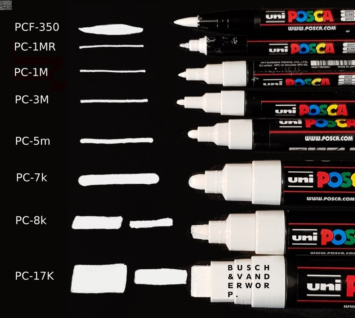 Posca verf stift PC7M donker groen - Ronde punt