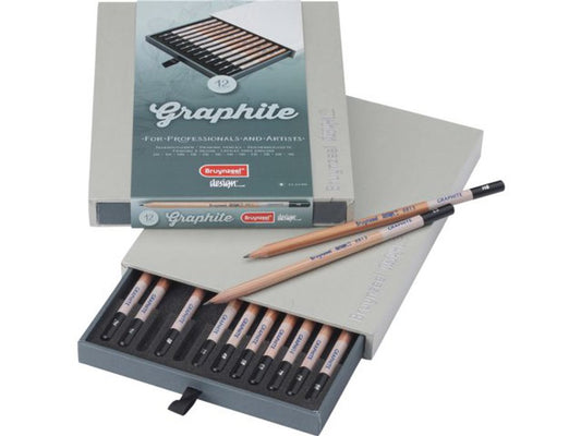 Graphite Potloden set 12 in Box Bruynzeel Design