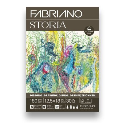Fabriano Storia tekenpapier 18x26 cm 180 g/m2 25% katoen 30 vel