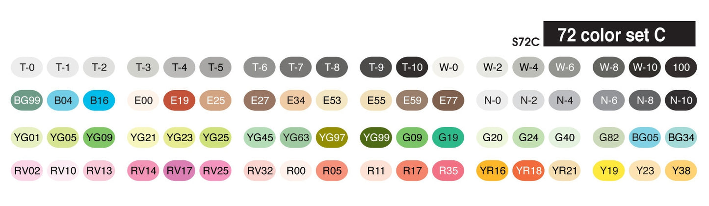 COPIC sketch 72 stuks Set C