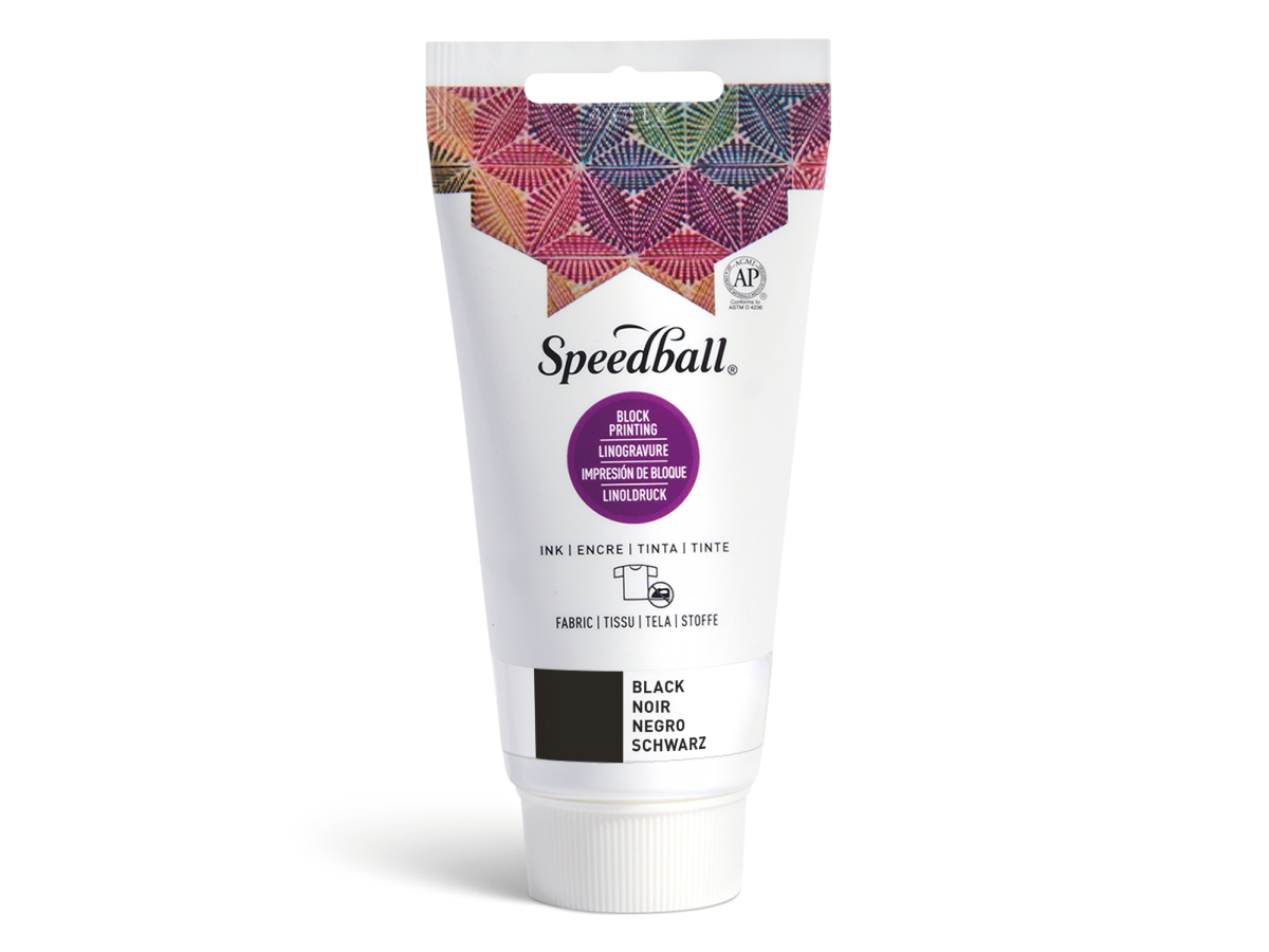 Blockprint Fabric inkt Zwart 75ml Speedball Tube