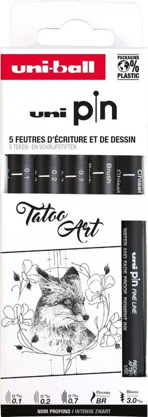 Tattoo Art Fineliner Set (5) PIN UNI-ball